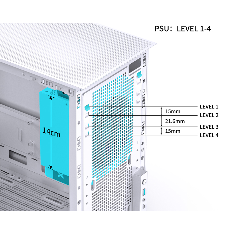 Micro-tour Jonsbo D31 MESH Screen Boîtier PC blanc - Conrad